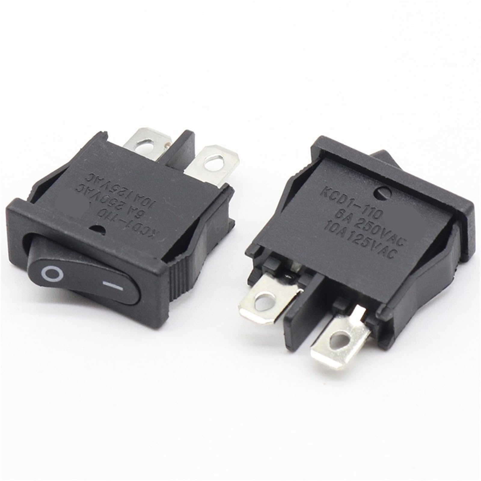 Interrupteur à bascule noir KCD1-110 mini bipolaire 2 positions 250V