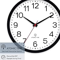 Vista 4 de AKCISOT Atomic - Reloj de pared analógico de 10 pulgadas para cocina de interior, funciona con pilas, para dormitorio, oficina, aula, sala de estar