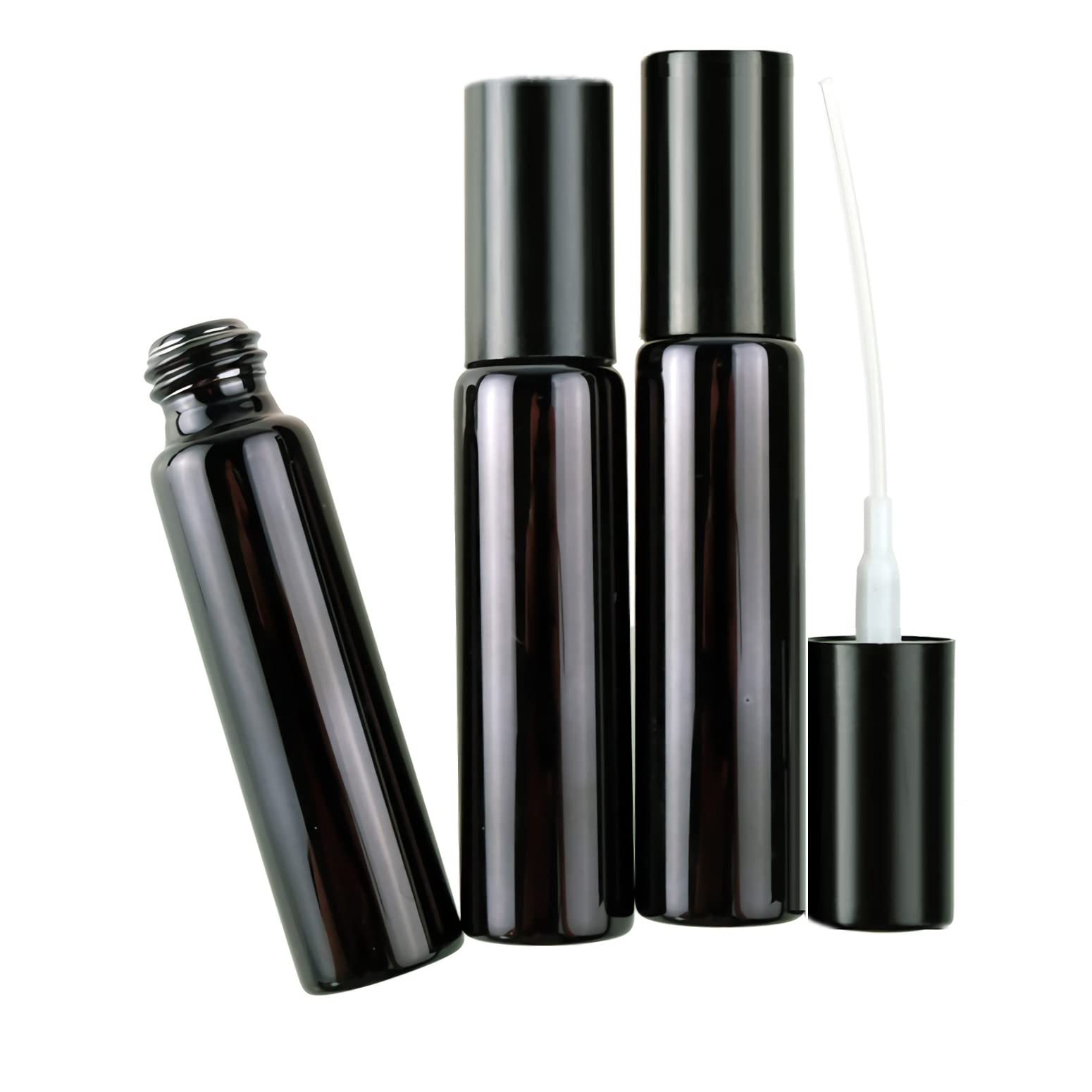 48 Pezzi 10ml Nero Vetro flacone pray Perfume Porta Profumo in Vetro Piccolo Flacone Spray per Nebbia Portatile, Cosmetica, Viaggio, Bottiglia di Profumo