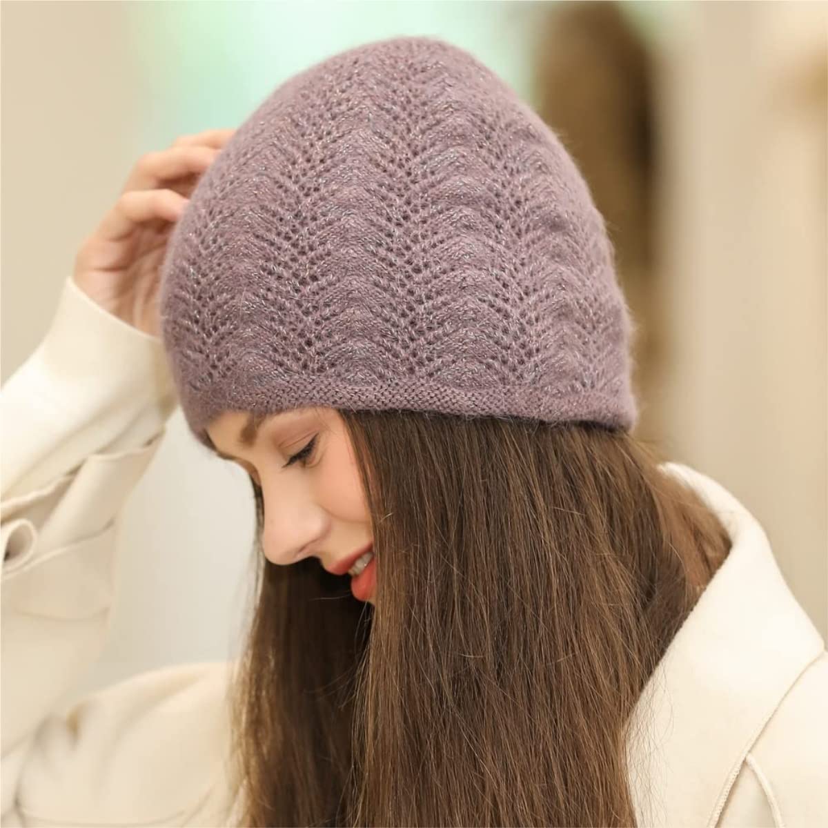 Czapka Beanie Czapka Zimowa Damska Dzianinowa Miękka I Ciepła Z Mankietem (Jeden Rozmiar)