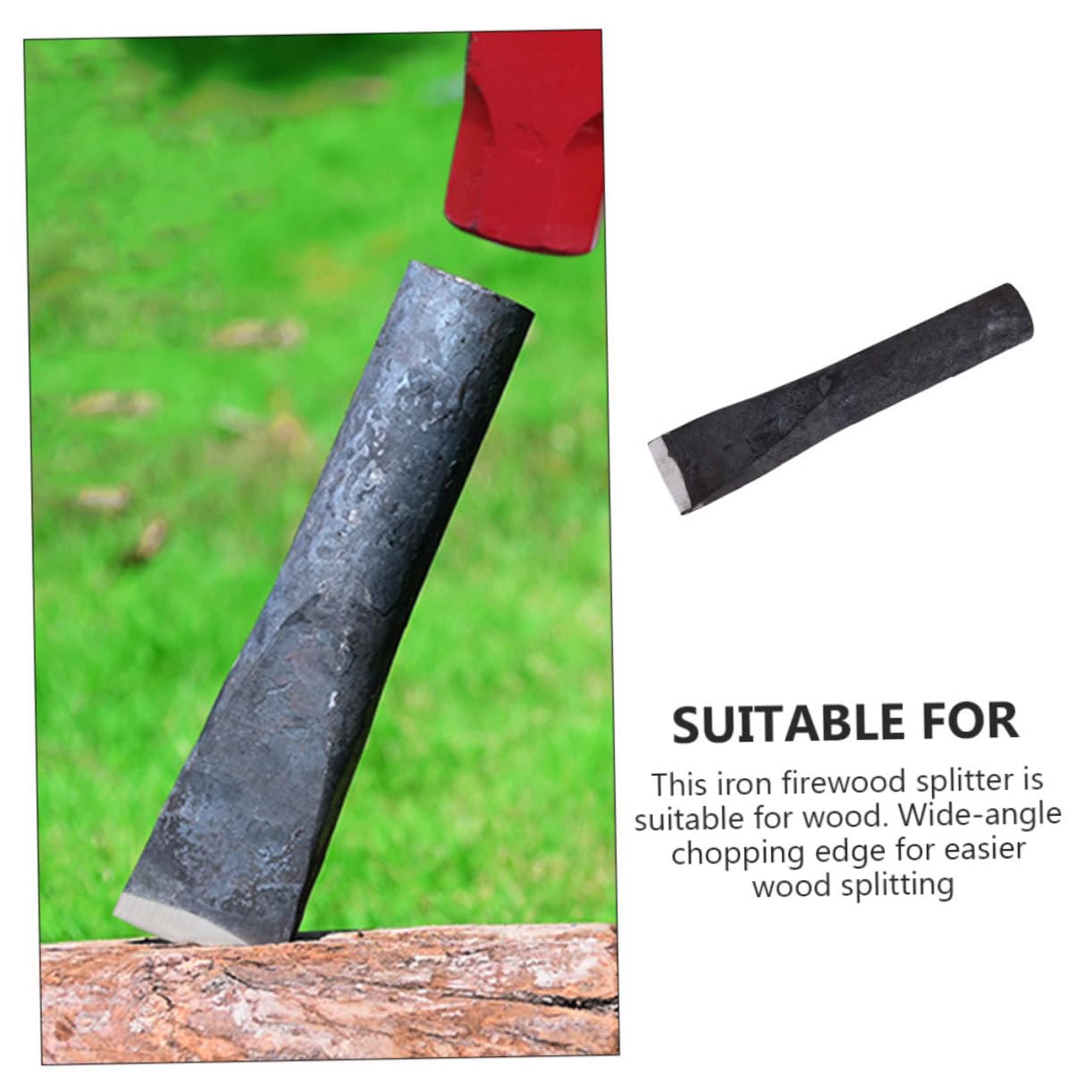 Holzspaltkeil für Brennholz, Eisen, Schwarz, Robust, für Holzverarbeitung