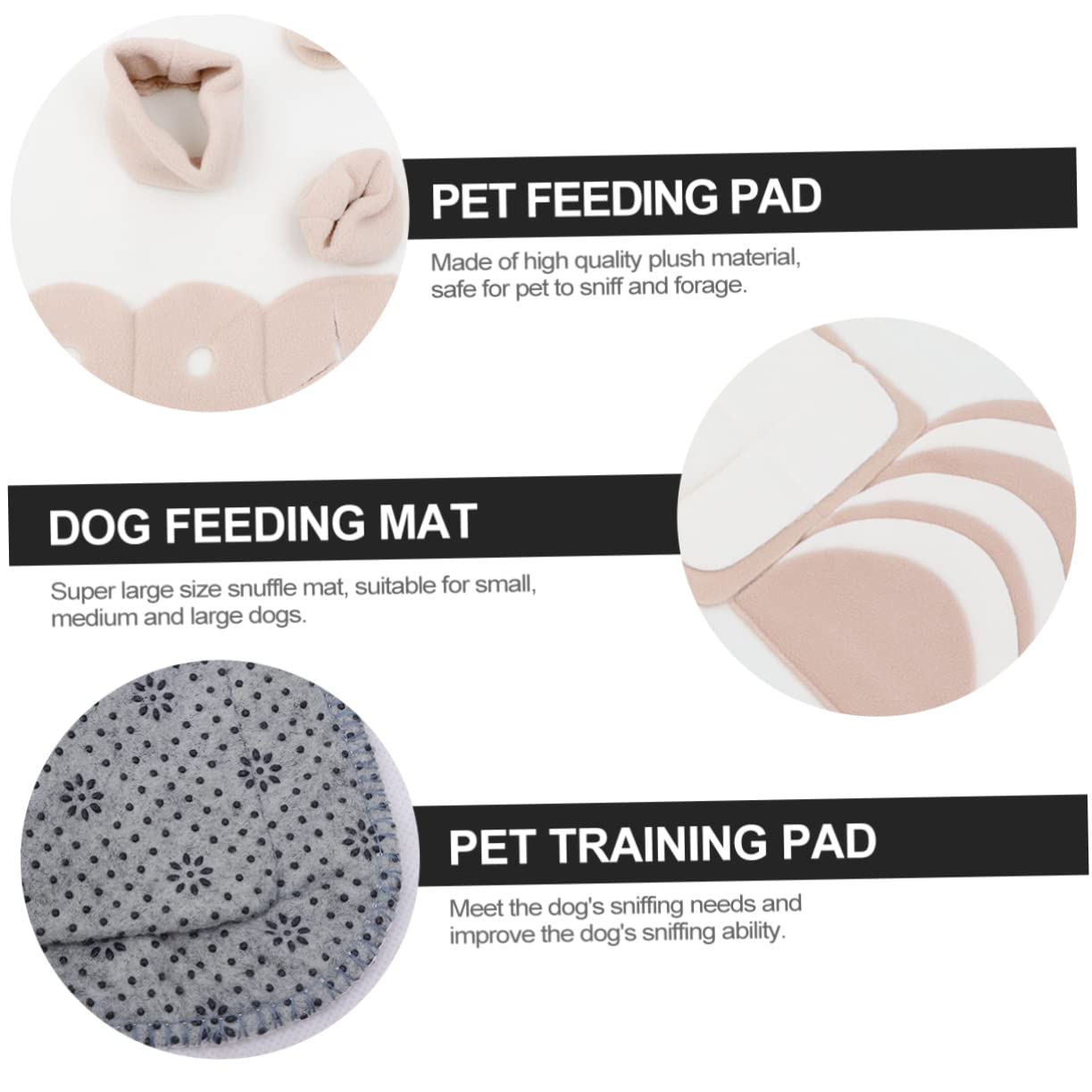 Hohopeti Tapis de Fouille pour Chien, Peluche Beige, Lavable, pour L’Apprentissage Olfactif en Intérieur, Adapté aux Petits et Moyens Chiens