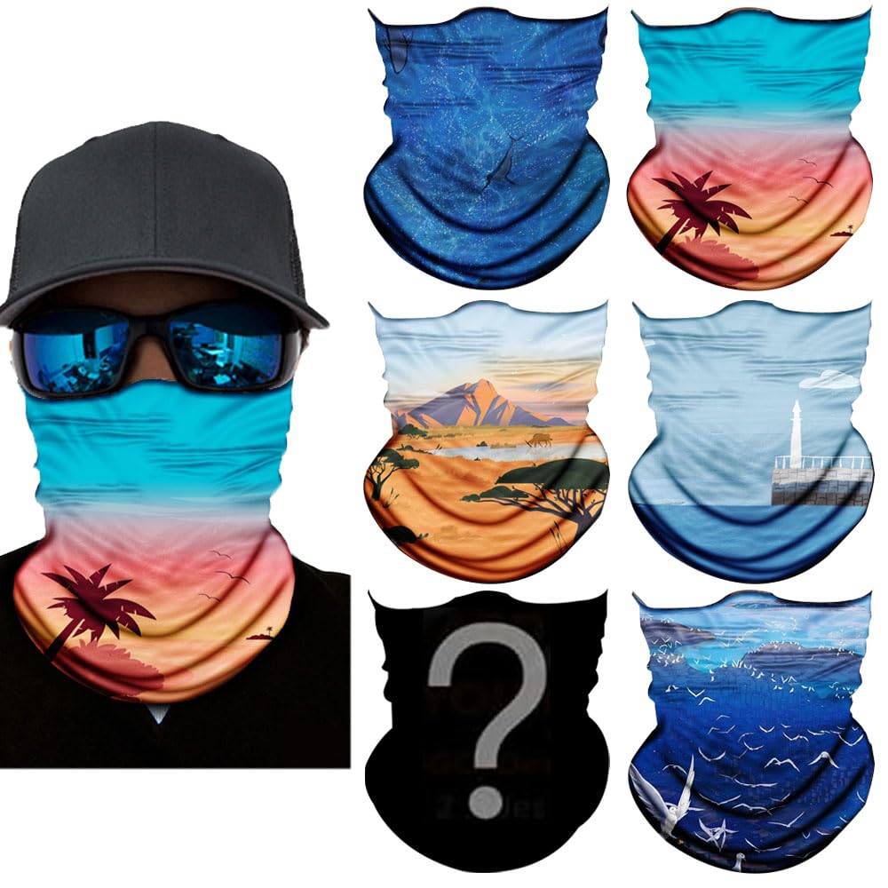 Cool Neck Gaiter Mask Gator Sun UV Protection,Face Covering Mask,Face Scarf,Neck Warmer Balaclava Bandana,Headband, Head Wrapf or Men Women Boys Girls for Motorcycle Cycling Festival Outdoors