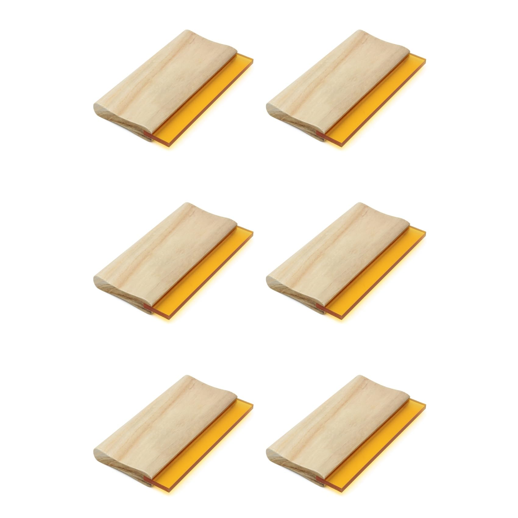 Jnchdghwa 6pcs 8 Inch Silk Screen Printing Press Squeegee Single 70 Durometer Ink Scraper Tools