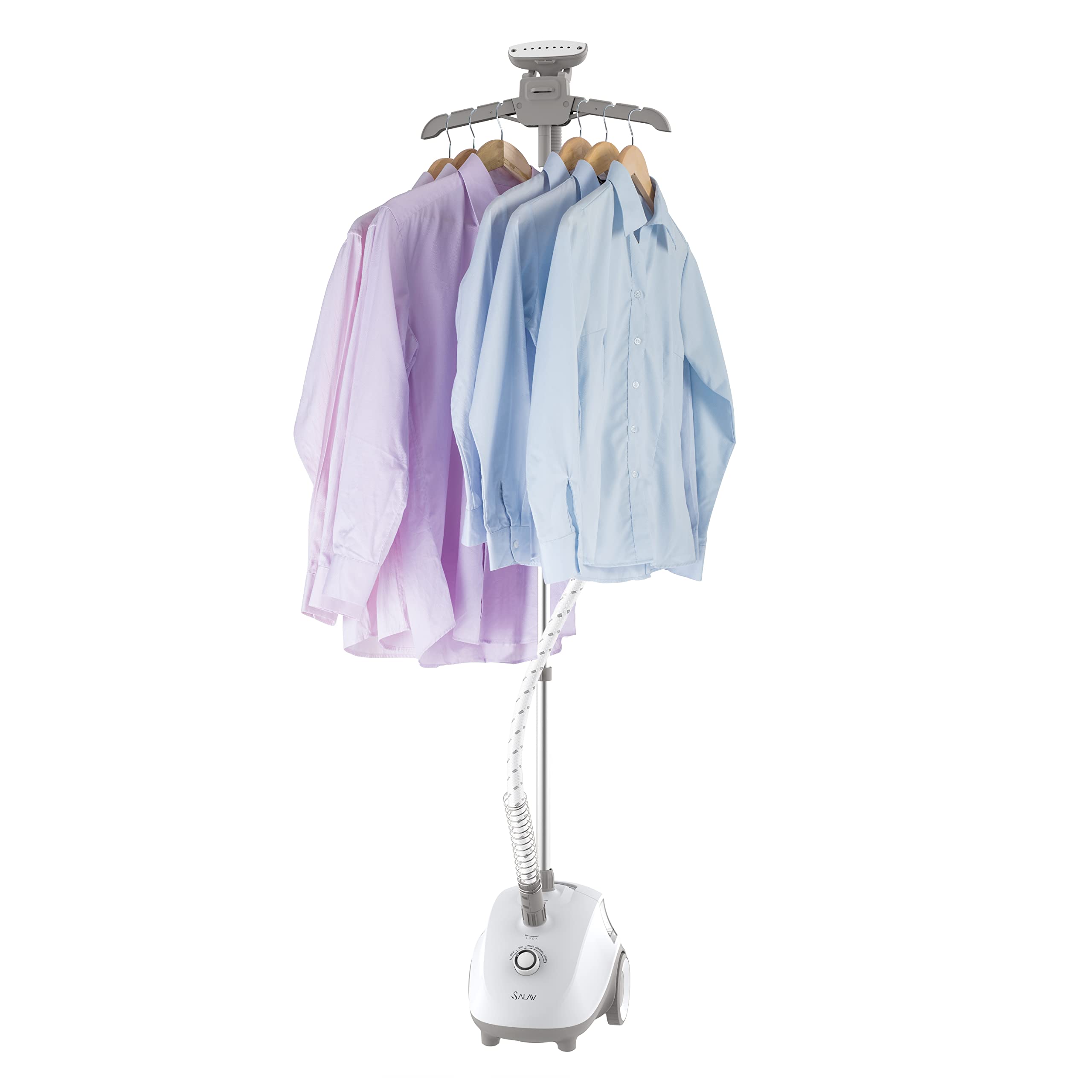 SALAV Clothes Steamer with 360 Degree Swivel Hanger, High Efficiency Metal Steam Panel, 4 Steam