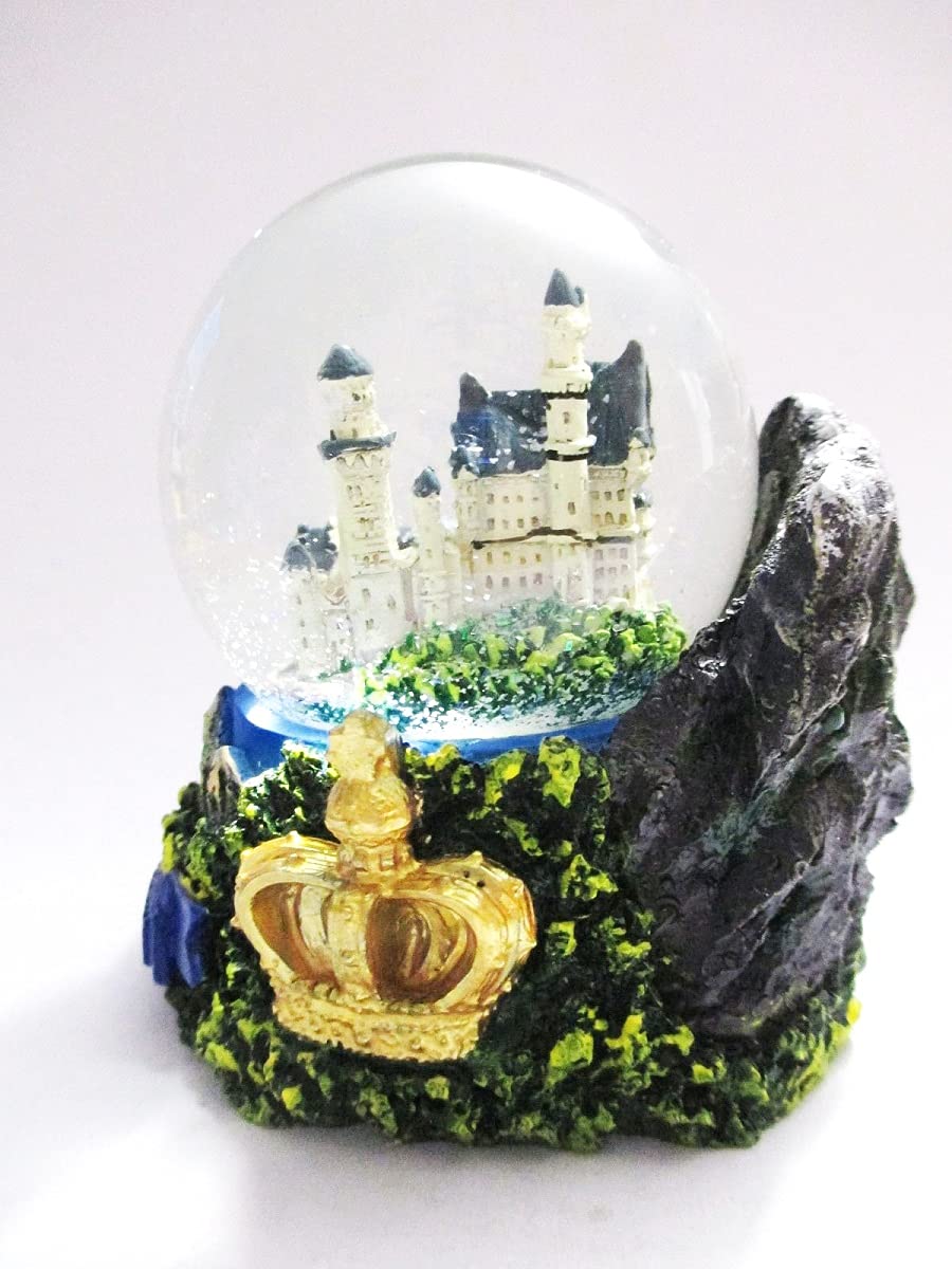 Fotoverlag Huber Schneekugel Schloss Neuschwanstein mit Eibsee, 6,5 cm Kugeldurchmesser, 9,5 cm hoch, Klassisch, Kunststoff, Souvenir Deutschland