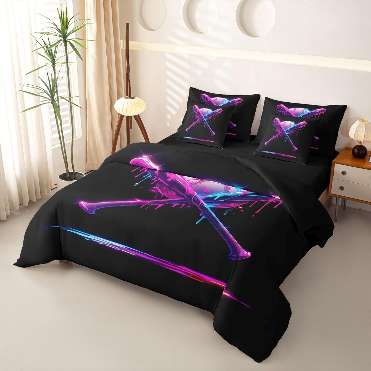 Homewish Neon Eiscreme Tropfen Bettwäsche 135x200 7-teilig