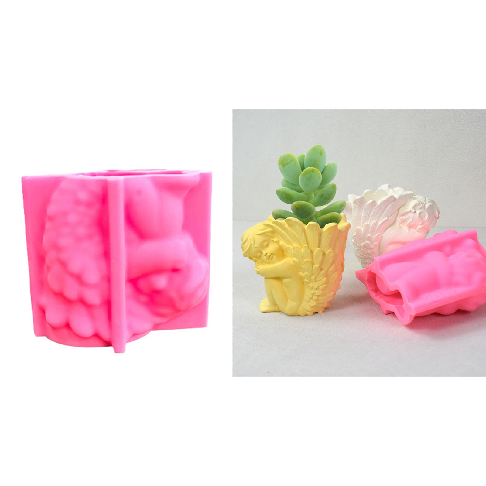 KAKASEA Flower Pots Silicone Mold - Girl Flower Pots - Handmade Succulent Planter - Makeup Holder - Resin Mold
