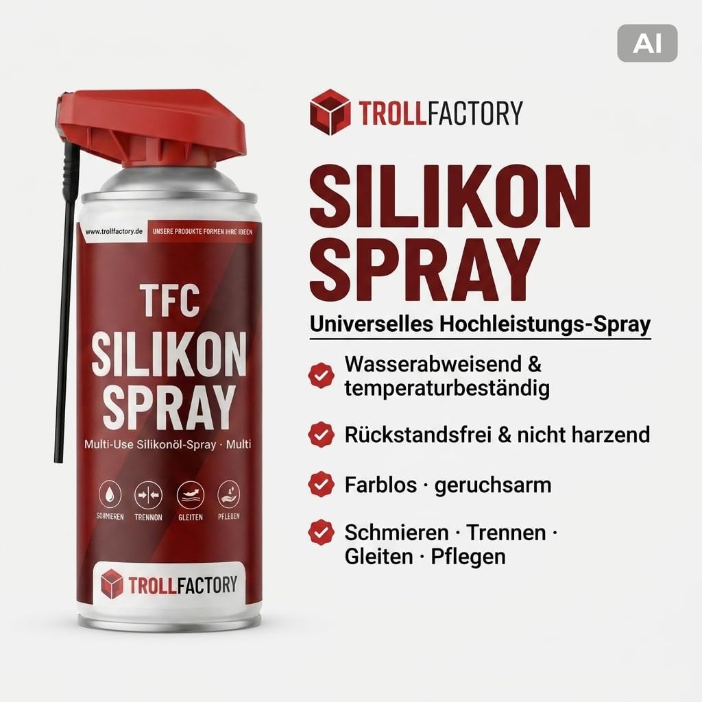 TFC Silikonspray – Universelles Pflege- & Schmierspray – 6 x 400 ml