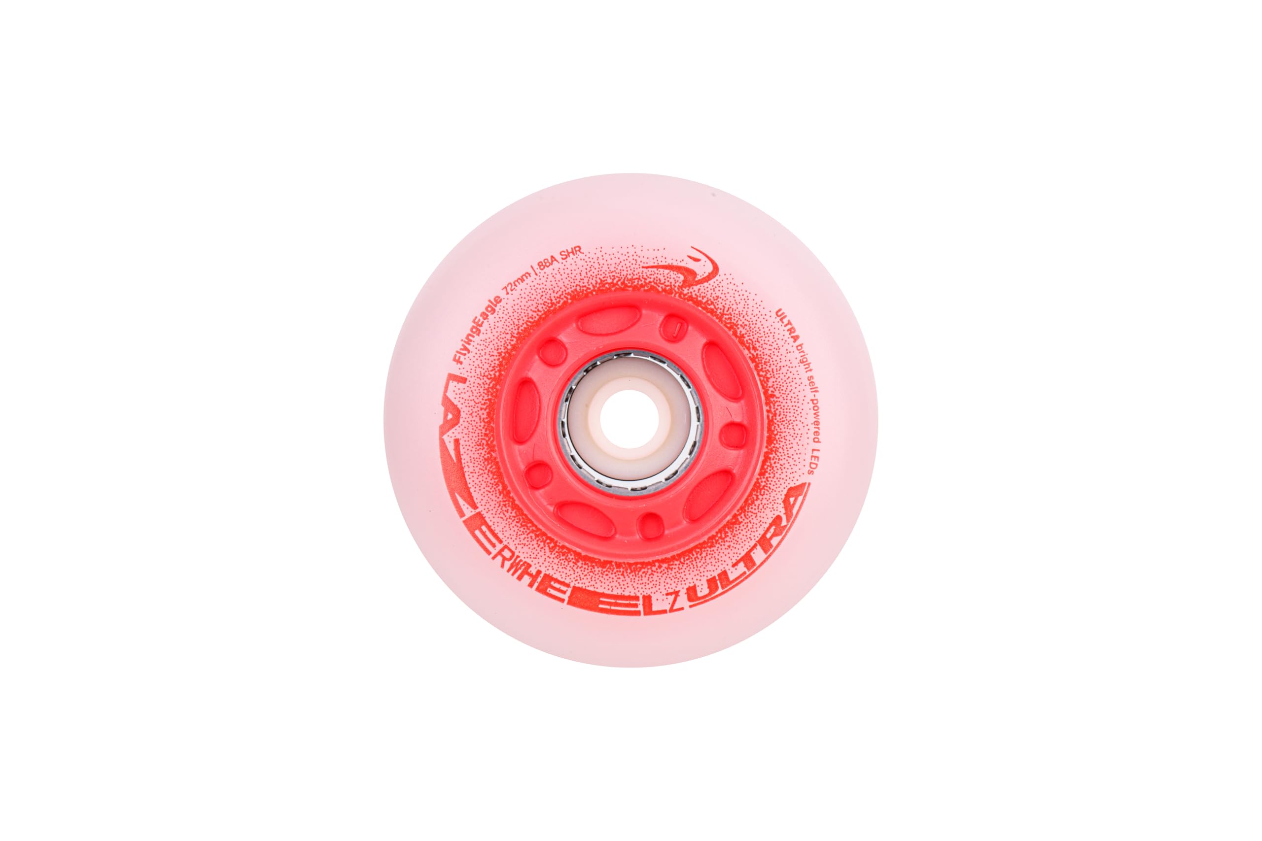 Flying Eagle Lazer Wheelz Ultra - Light Up Inline Skate Wheels Indoor, Led Lights for Roller Skates, Light Up Skate Wheels, Adult Inline Skates Accessories Wheel, 80MM, Red, Pack of 8