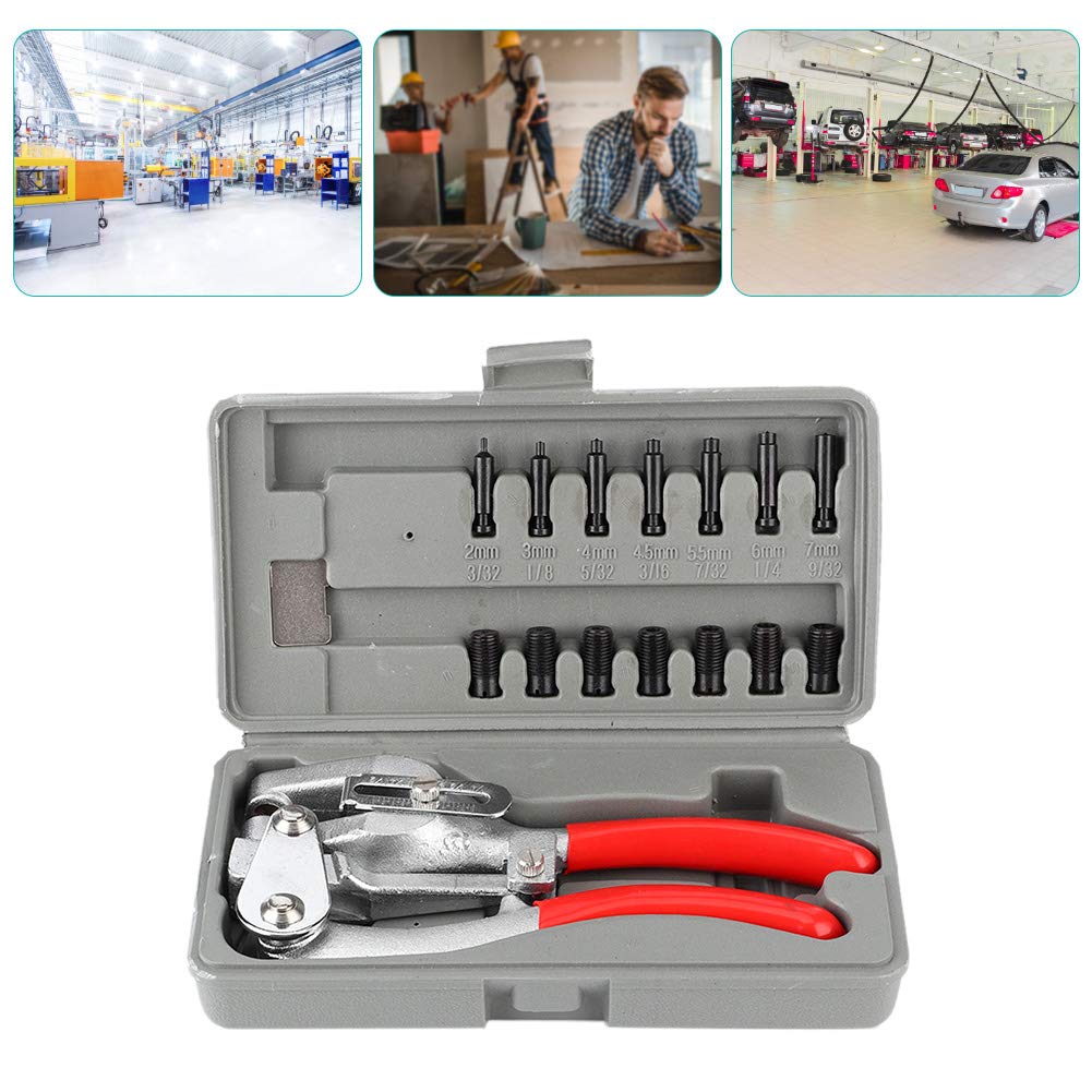 Fydun Perforadora de cinturón, Mano Multifunción Kit de perforadora de cuero Herramientas manuales para cuero, silla de montar, correa de reloj, calzado, plástico,caucho,lona,cartón