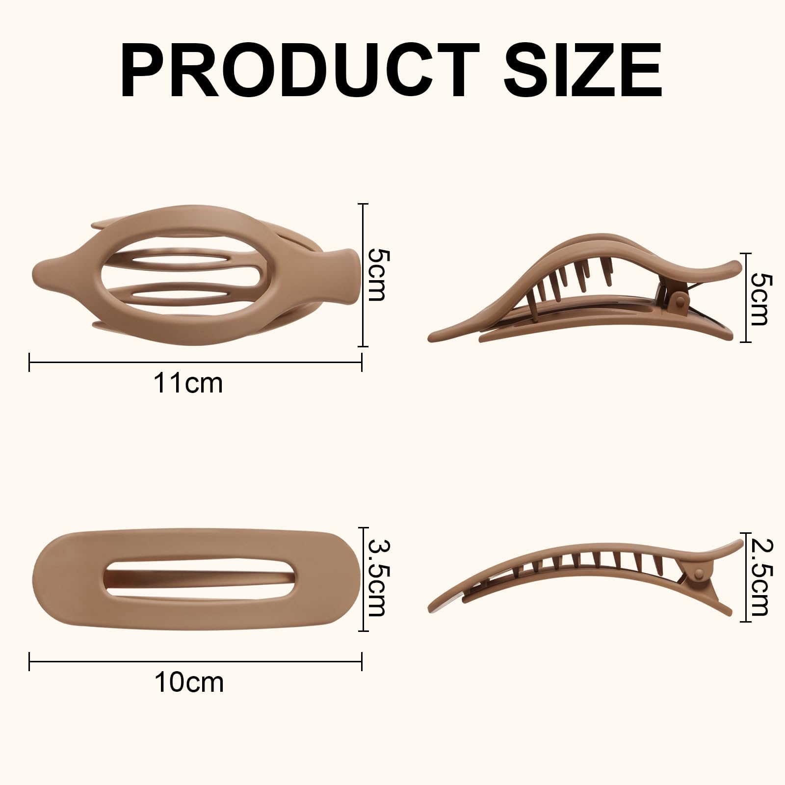 Flat Hair Clips 8 PCS Curved Design Hair Claw Clips for Thick Thin Hair Strong Hold No Slip Matte Hair Clips for Women and Girls Lying Driving - Image 4