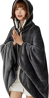 [Firmiarii] 着るブランケット ふわふわフード 着る毛布 ポンチョフード付き ひざ掛け 肩掛け 毛布 大判 ショール レディース 保温 洗濯可 フリーサイズ 秋冬