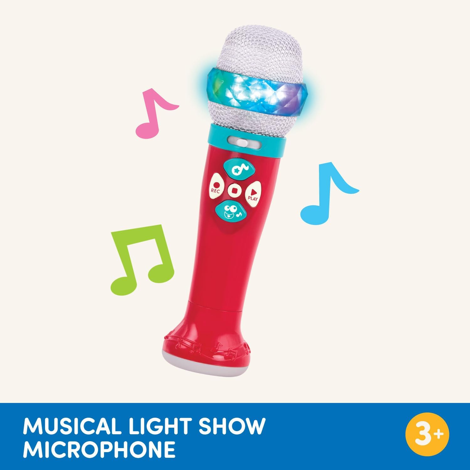 Battat – Toy Karaoke Mic – Light – Up & Voicechanging Microphone – Record & Playback – Sing – Along with Bluetooth – 3+ Years– Musical Light Show Microphone