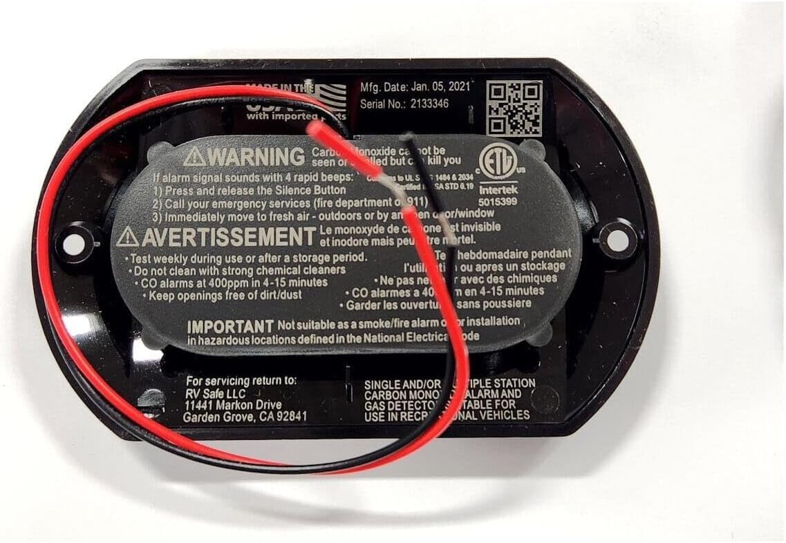 Surface Mount Dual CO2 and Propane for RVs - Black RVCOLP-2 (No Brackets)