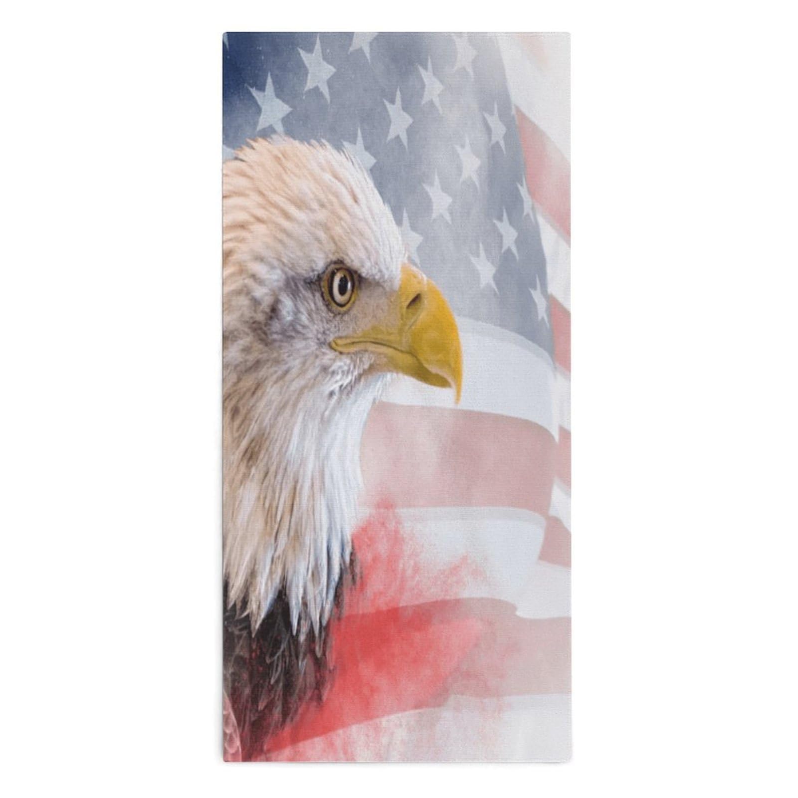 TXFBTRFSA Am-ericans Bald Ea-gles Flag Hand Towels for Adult Face Towel Bath Beach Swim Accessories