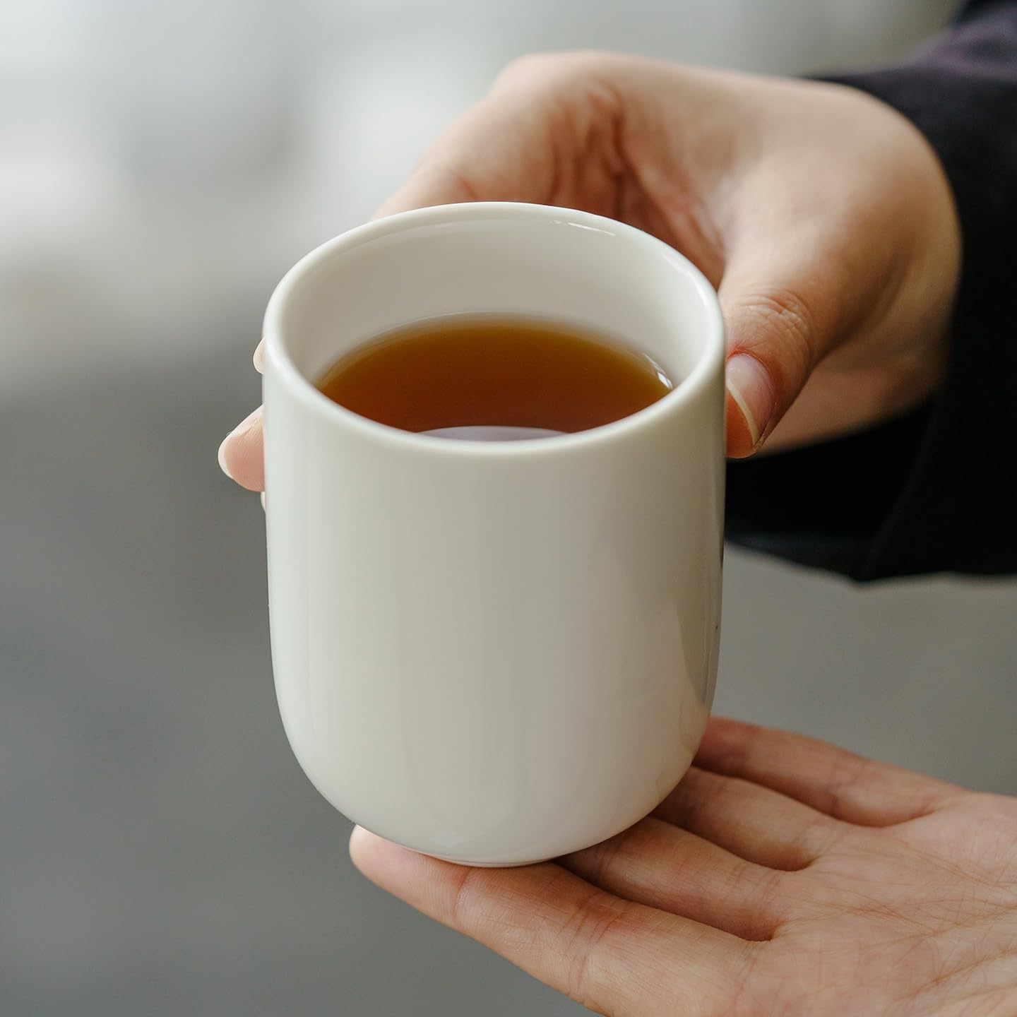 Taza Café Leche Desayuno Taza de Lados Rectos, Taza Desayuno, té cerámica Grande, café y Leche Porcelana Blanca