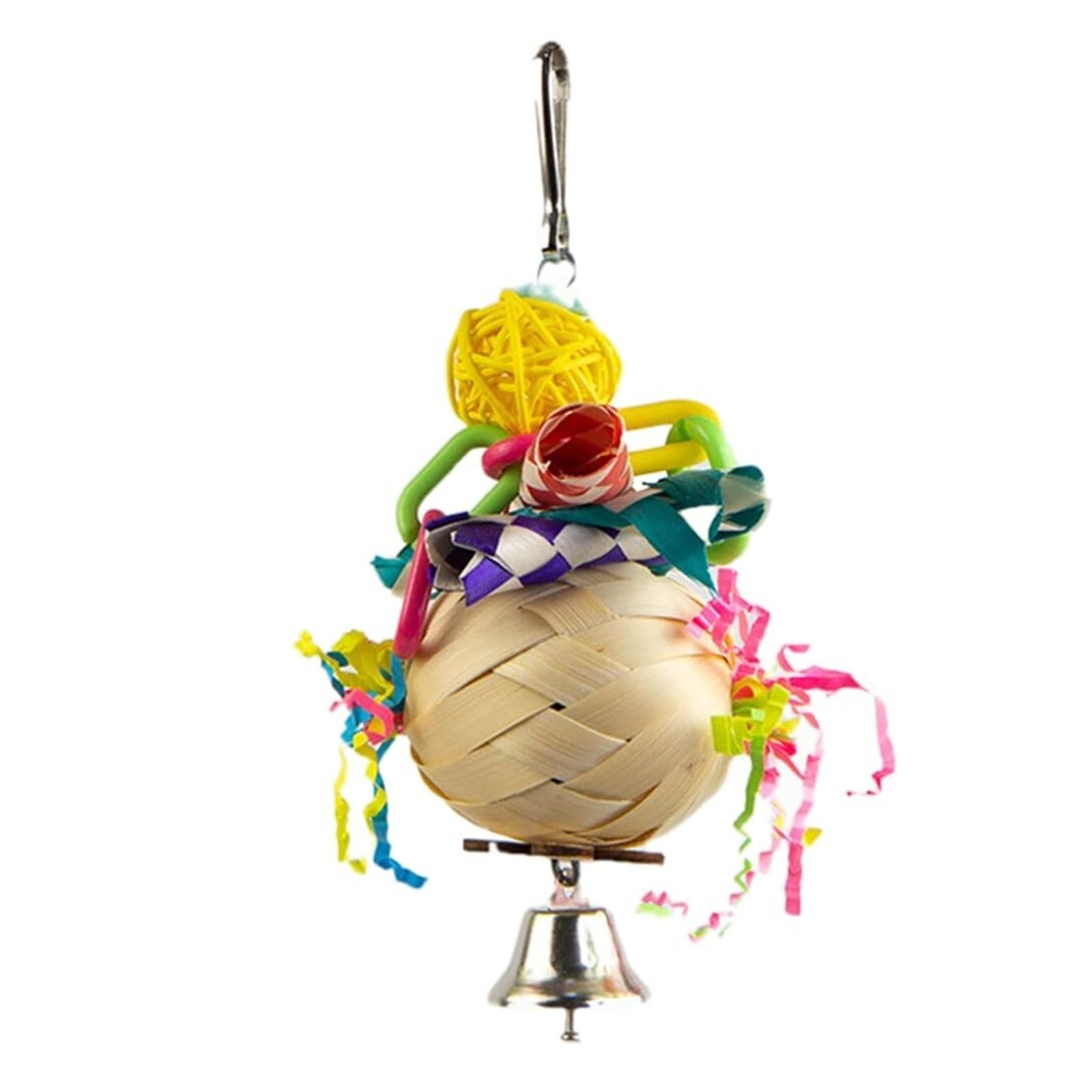 Jouet à mâcher à suspendre pour petits perroquets, cage en papier rotin, fournitures molaires pour perruches, calopsittes et conures (1)