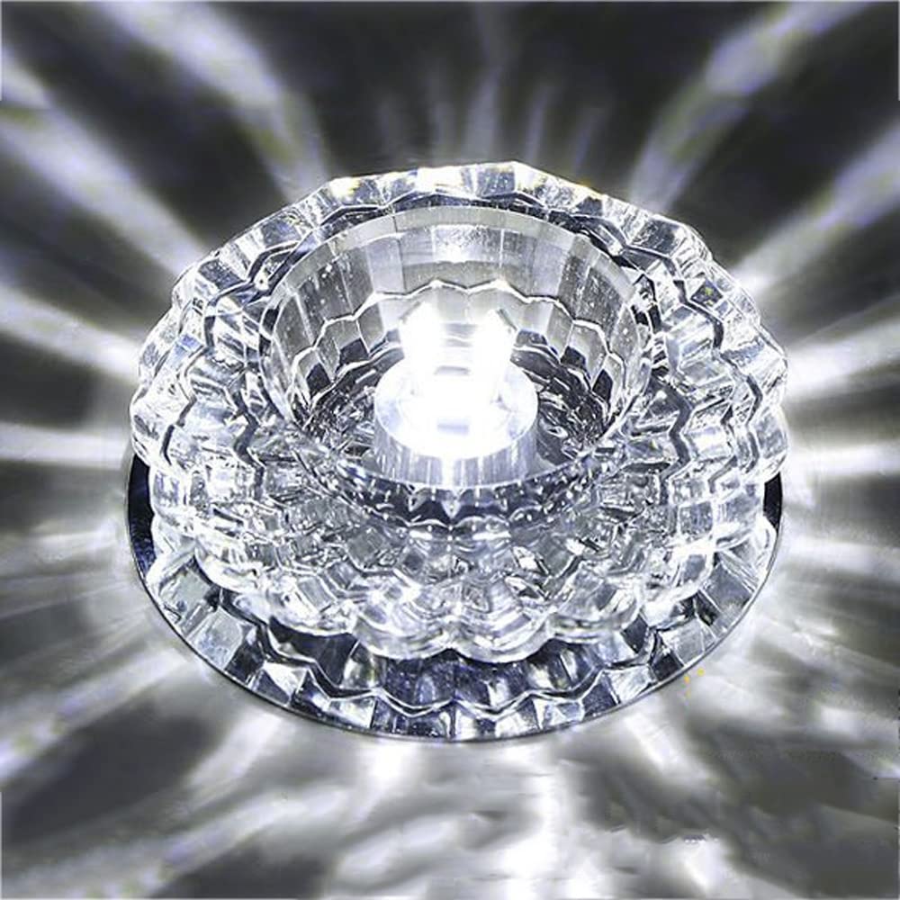 Lot de 10 spots LED en verre 3 W/5 W encastrables avec déflecteur décoratif pour couloir, salon et chambre à coucher 3 W Lumière chaude
