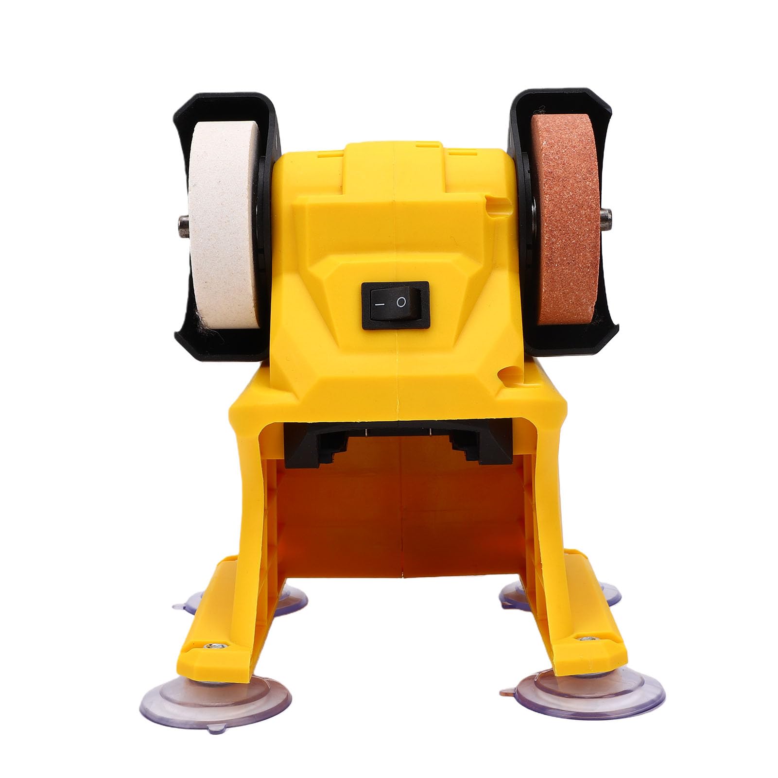 Mini Amoladora de Banco Inalámbrica con 4 Ventosas para Batería, Motor de Cobre de Imán Permanente, Muelas Dobles y Cubiertas de Protección contra Chispas