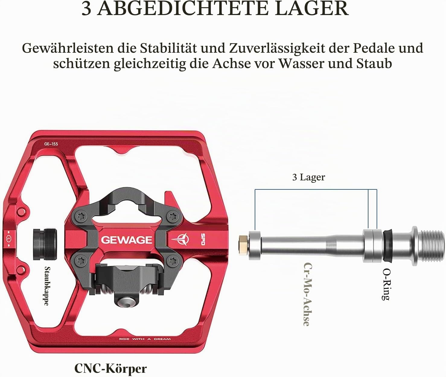 GEWAGE 2-in-1 Wide Platform Click Pedals Compatible with Shimano SPD
