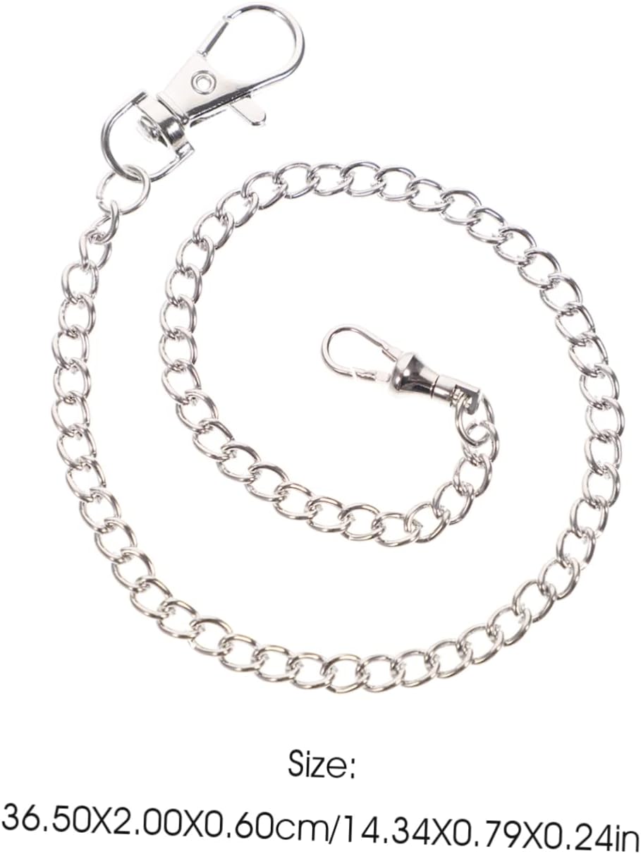 2pcs Metal Chain Decoration Pocket Watch Chain for Clothing Accessory for Jeans Waist Wear Sturdy Easy to Use with Lobster Clasp