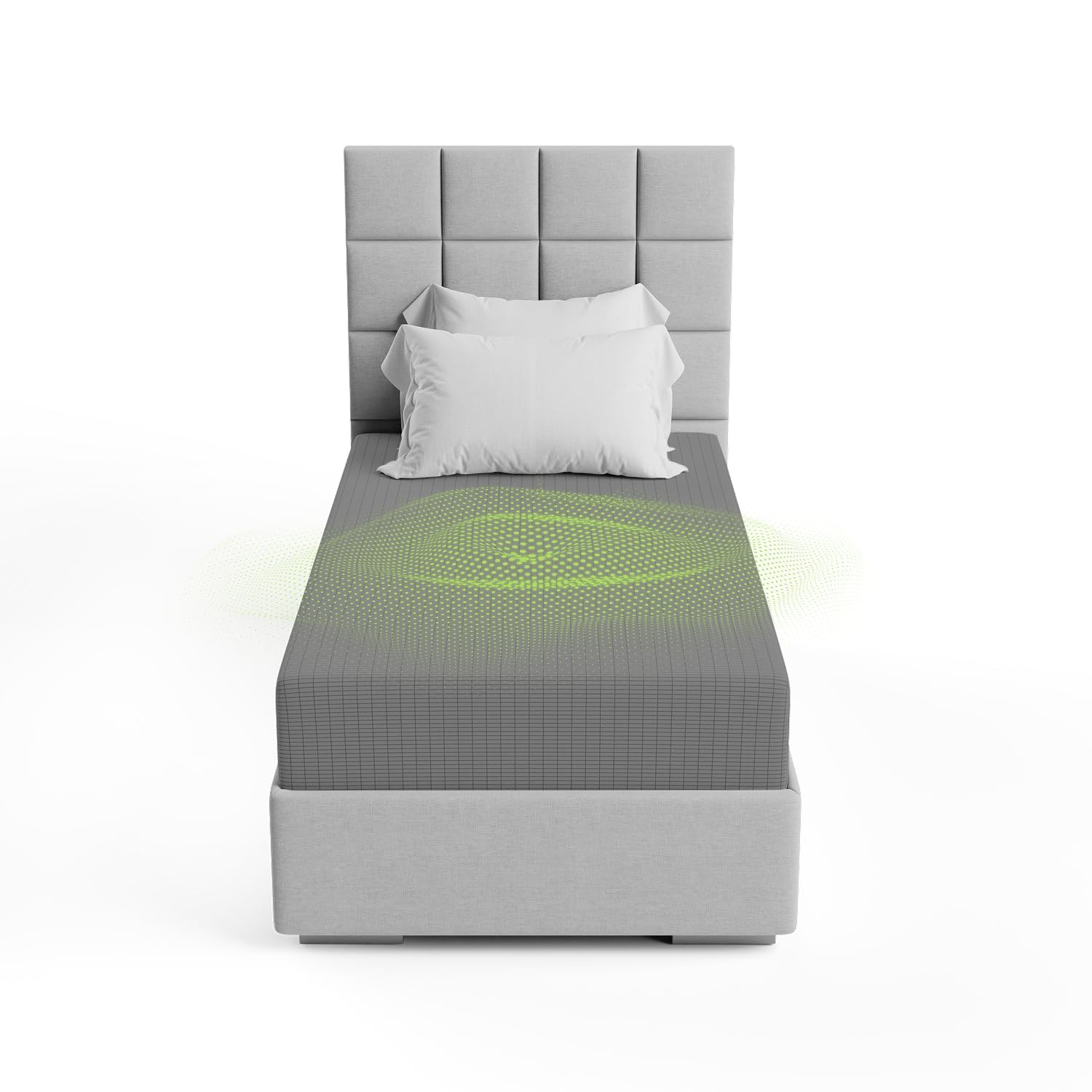 The Grounding Co. Fitted Terra Grounding Sheets Twin Size – Premium Organic Cotton Earthing Sheet with Silver-Infused Threads– for Sleep, Recovery &amp; Wellness – Gray