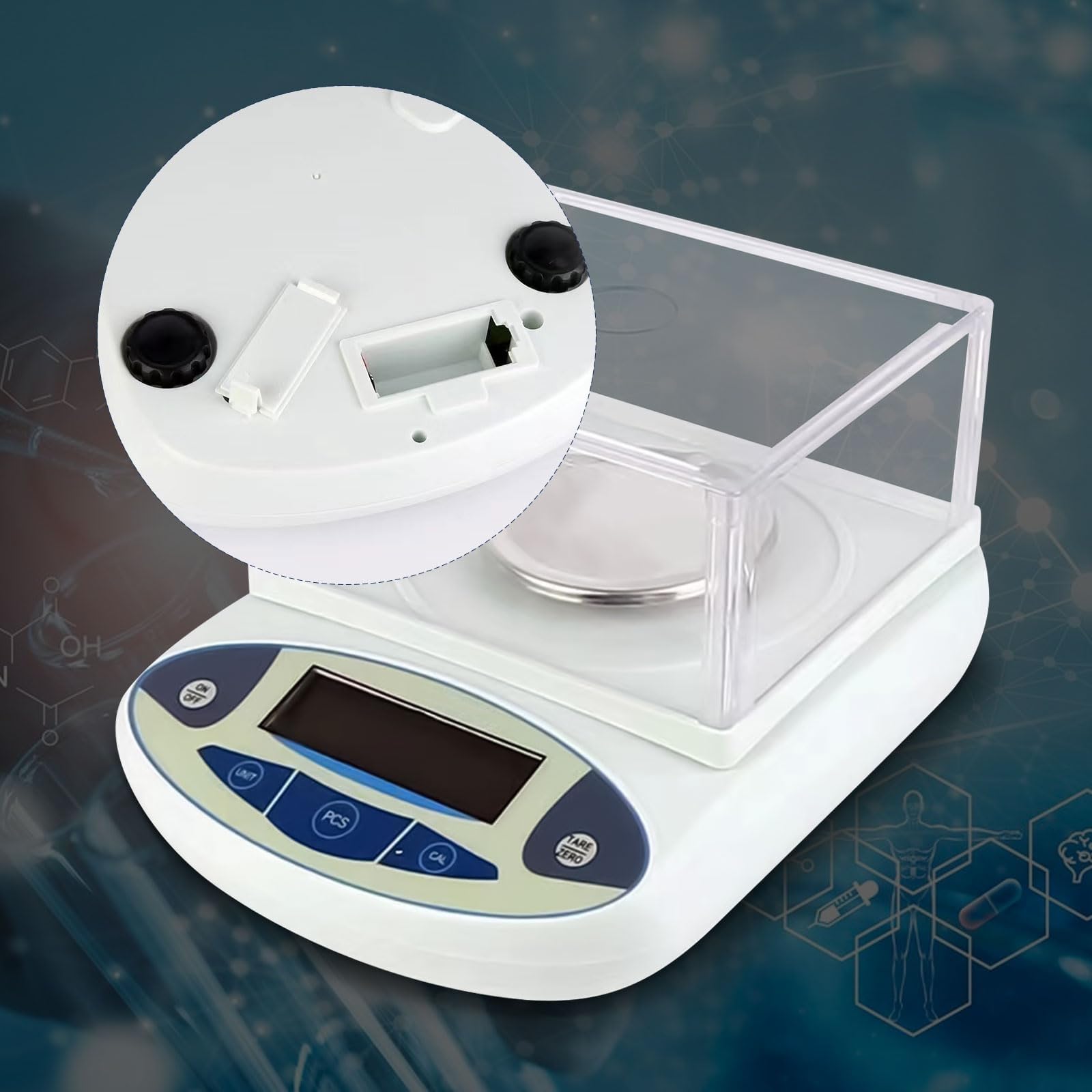 X&Z-XAOY Bilancia da Laboratorio 500g&0.001g Bilancia Elettronica Ad Alta Precisione Bilancia Analitica Digitale con Parabrezza E Peso Standard da 200 G Bilancia Scientifica Elettronica Accurata