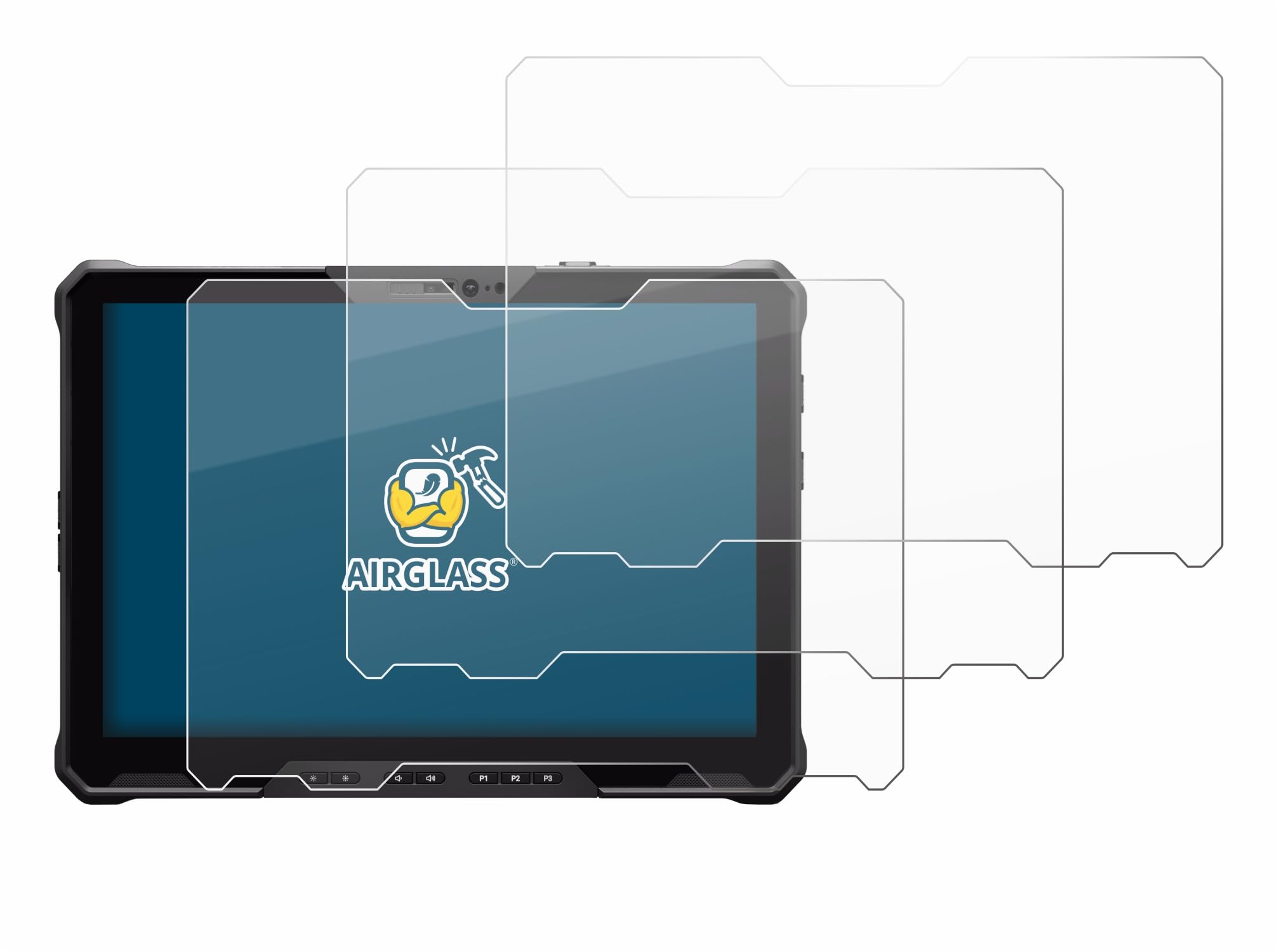 brotect 3 Pezzi Pellicola Vetro per Dell Pro Rugged 12 RA02260 | Chiara Protezione Schermo Made in Germany, Durezza 9H Anti-Graffio Glass Screen Protector
