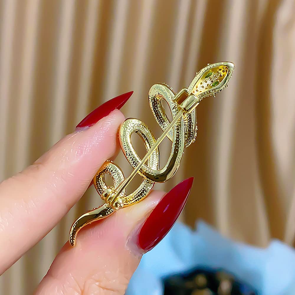 Broche con Forma de Serpiente para Mujer, Estilo Punk, Animal, Solapa, Regalo para Fiesta de Halloween