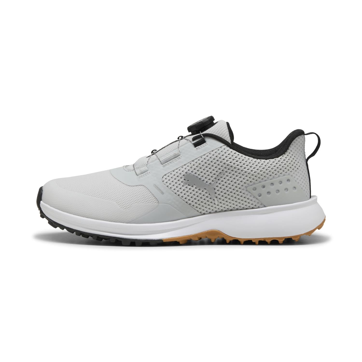 Puma Fusion Grip 6 Disc Men's Golf Shoes, Feather Grey/Puma Black, 27.5 cm