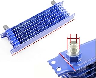 HYUUGA Kit de radiador Enfriador de Aceite de Motor de Coche Universal AN10 10AN 7 10 13 15 Filas Aluminio Azul (Color : AN10 7 Rows)
