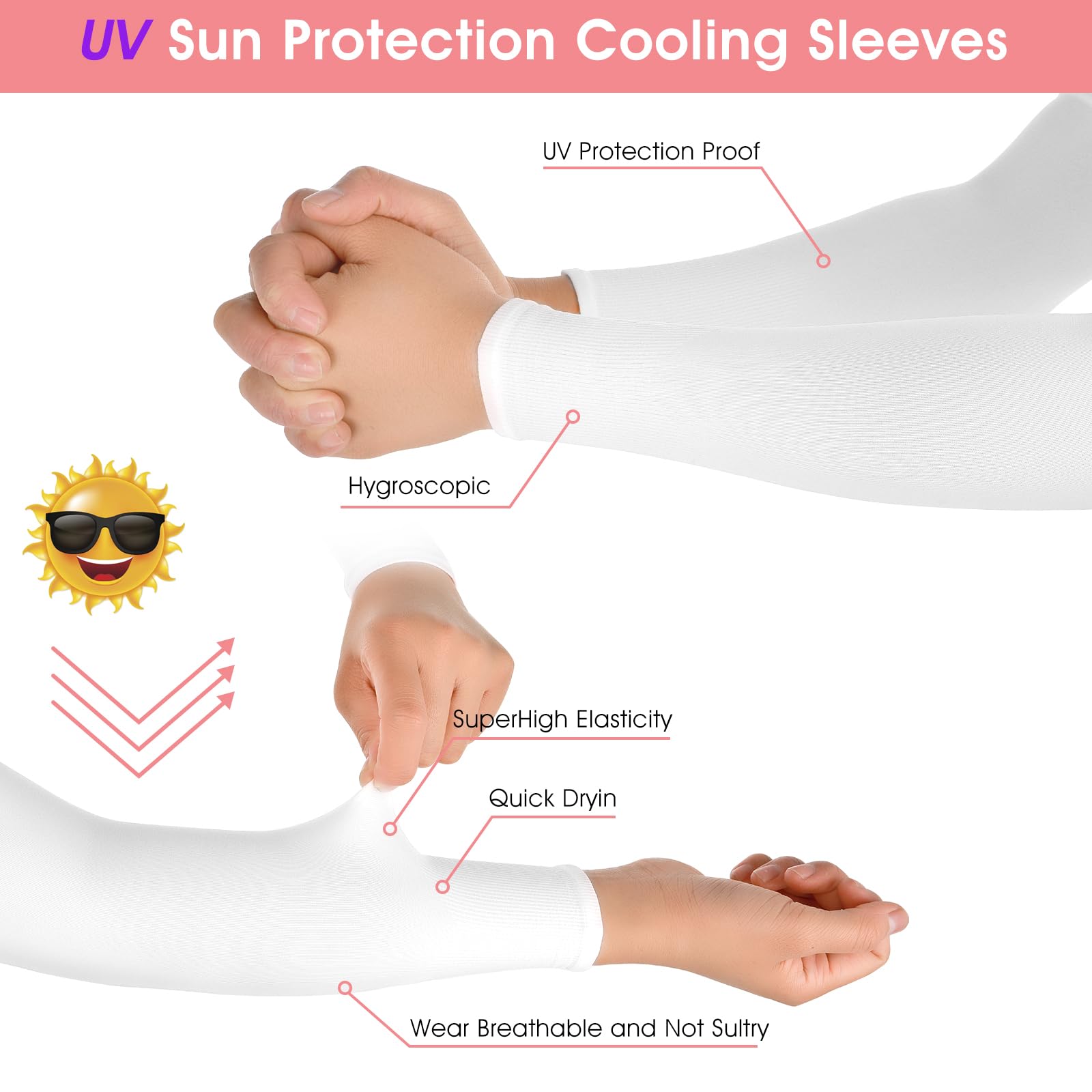 Yolev Mangas de Compresión para Niños y Niñas con Protección Solar UV - 2 Pares