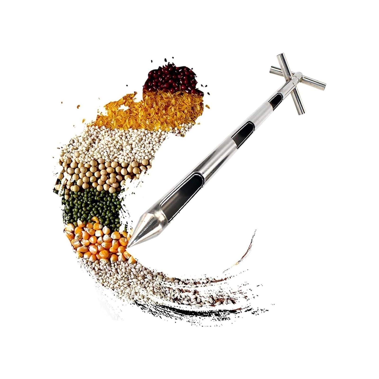 Tubo de muestreo agrícola de doble capa para cereales con ranuras regulables de 0,8m a 1,5m