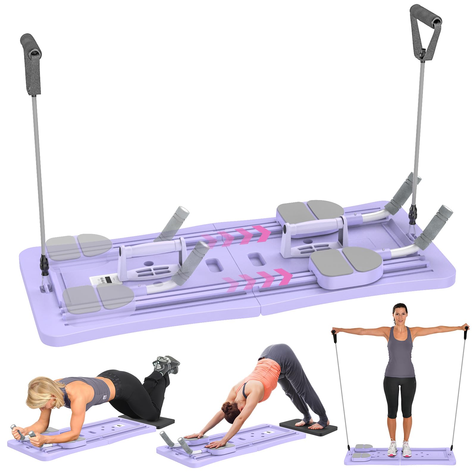Planche De Pilates Améliorée 2025, Réformateur De Pilates Multifonctionnel, équipement D'entraînement AB Avec Minuterie, Planche De Pilates Pliable Portable, équipement D'entraînement Automatique à