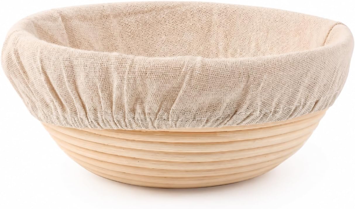 9 Inch Round Bread Proofing Basket with Liner, Banneton Dough Proofing Bowl for Sourdough and Artisan Bread Baking