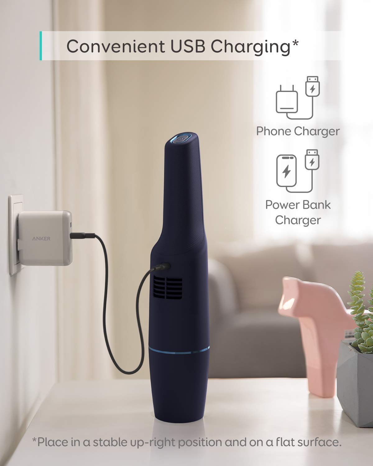 eufy by Anker, HomeVac H11 Pure, kabelloser Stabstaubsauger, federleichtes Design ca. 500g, 5500Pa Saugkraft, integrierter Luftreiniger, USB-Ladeport, ideal für Zuhause (Generalüberholt)