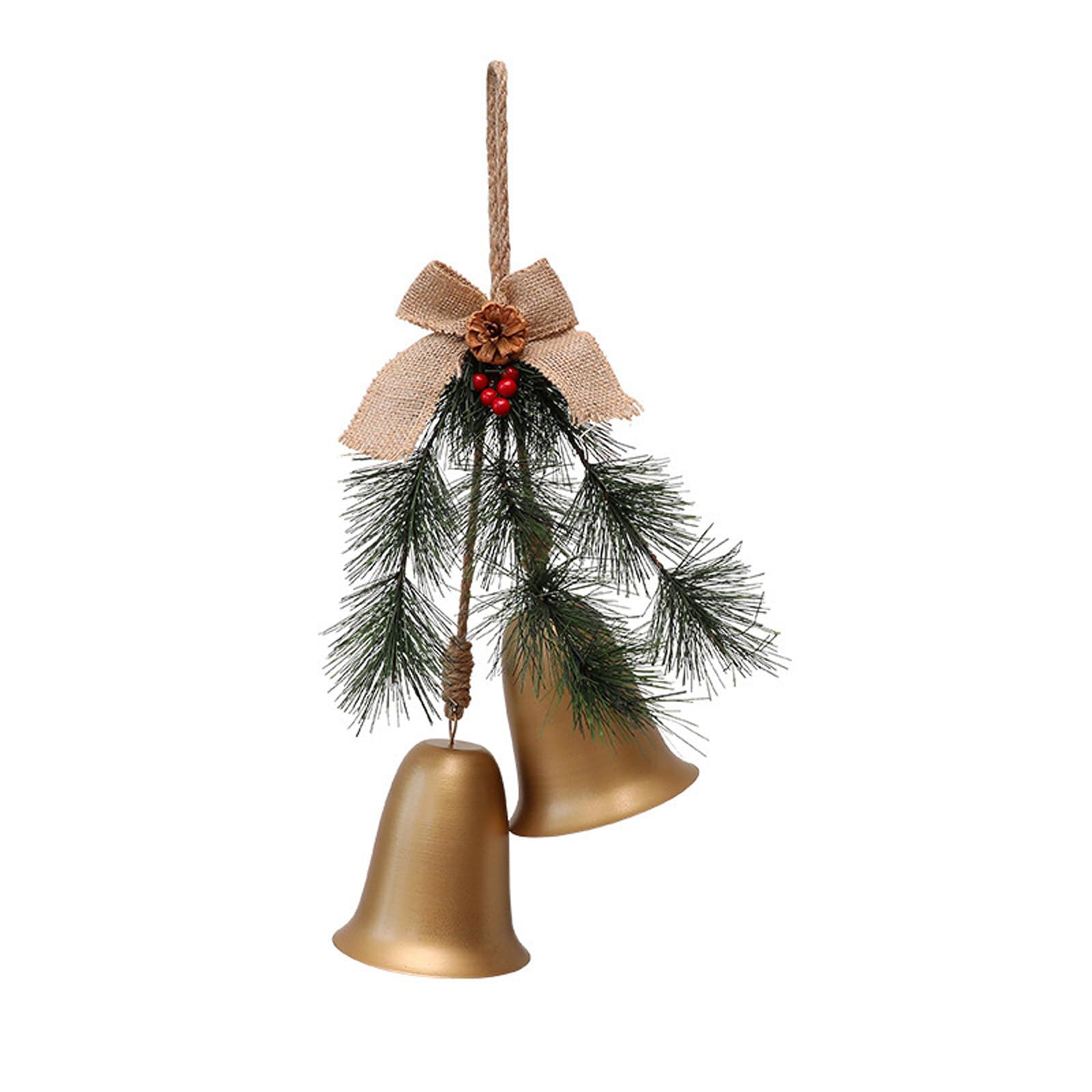 Tsophreniq Christmas Bells Hanging Ornament Decorative Bells with Pine Needle Tree Decorations for Home Decoration Tree Decoration