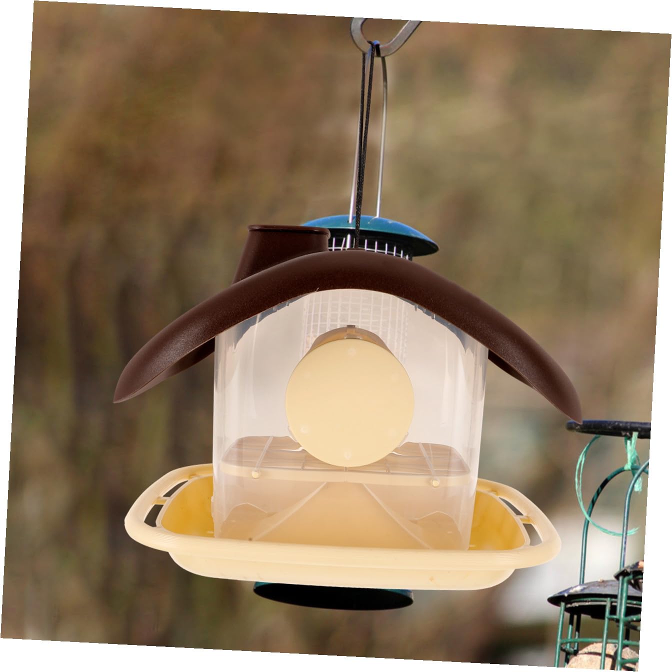 Happyyami 2stücke Hängender Vogelfutterspender Für Balkon Und Garten Wasserdichter Halautomatischer Futterhalter Für Wildvögel Zur Dekorativen Gestaltung Ihres Außenbereichs