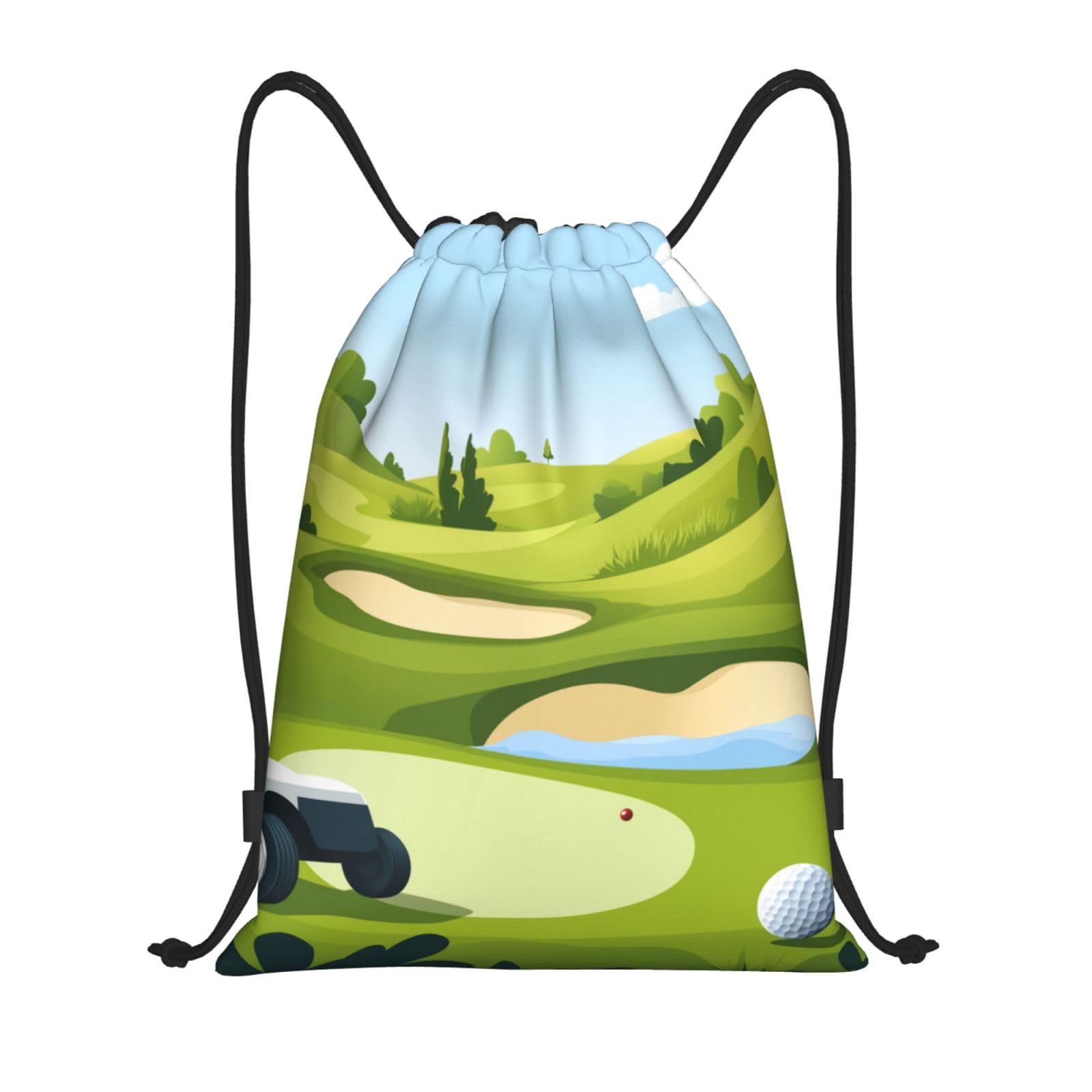 ZSUUGJ Golf Pattern Drawstring Backpack Bag - Sports Gym Sack For Women Men