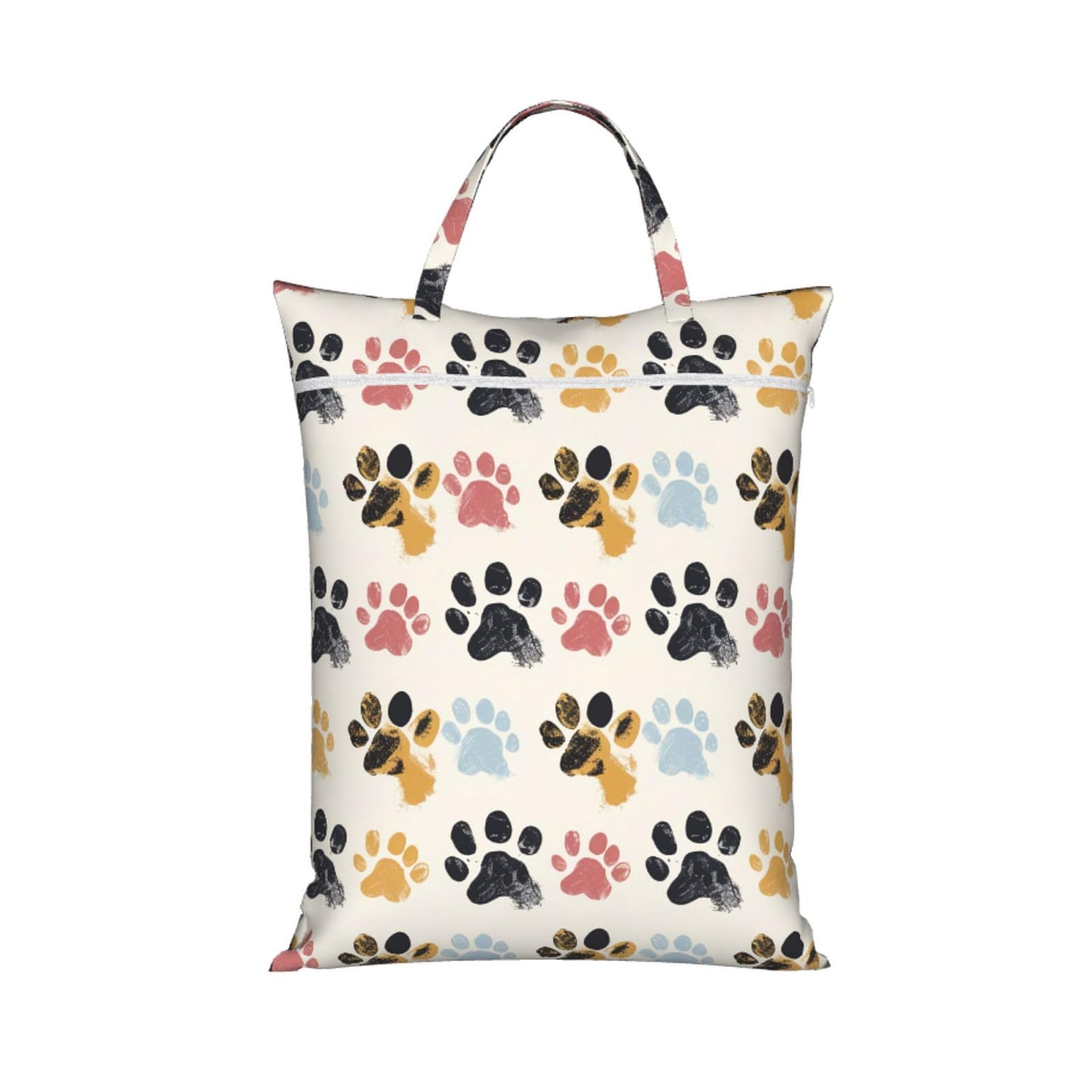 Large Travel Laundry Bags,Dog Paw Pattern Print with Handle Foldable Laundry Bag for Holidays Gym Swimming and Family Trips, 1Pcs