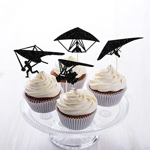 Miniatura 8 de Juego de 16 piezas para decoración de tartas de papel Skydiving para fiestas temáticas deportivas