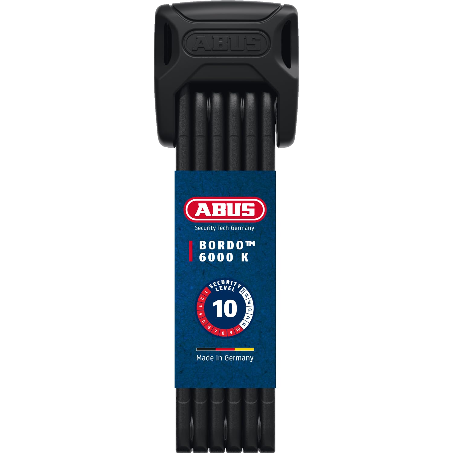 ABUS Faltschloss Bordo 6000K mit SH-Schlosshalter - Fahrradschloss mit XPlus Zylinder für hohen Manipulationsschutz - ABUS-Sicherheitslevel 10 - Länge 90 cm