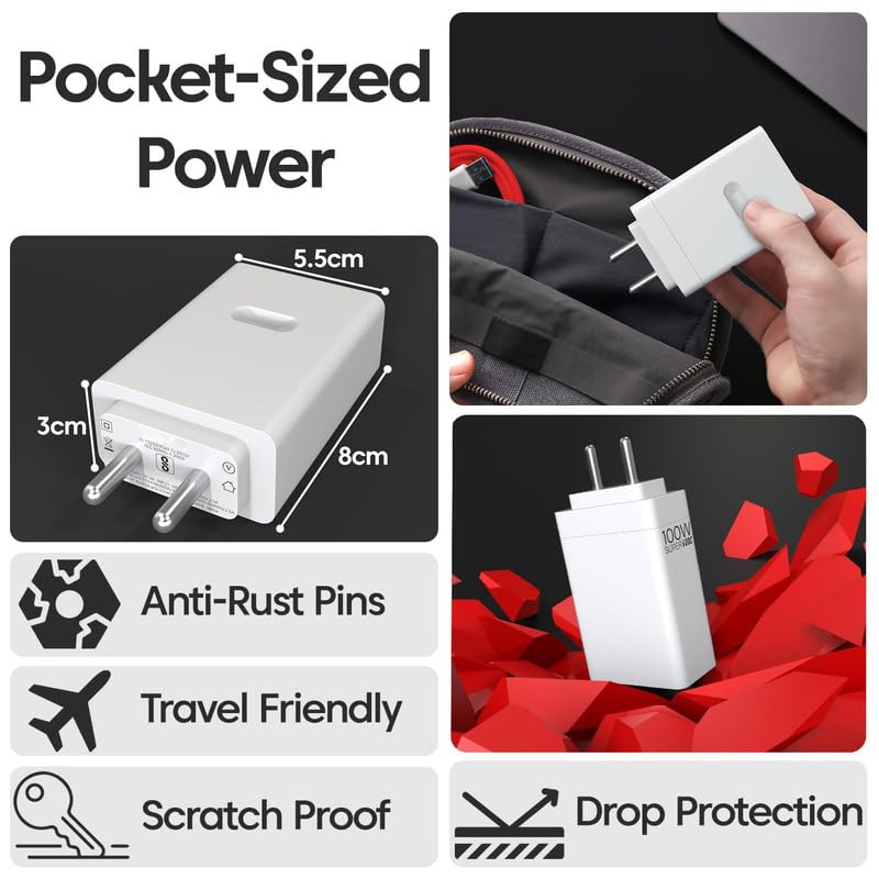 Image of Original 100W Type USB A Supervooc Charger Adapter Compatible with Oneplus 12R /12 /11R /11 /10 Pro /10 /10T /10R /9 Pro /9Rt | Ce 4 /3 /2 /4 Lite /Ce3 Lite /Nord 4 /3 /2 /2T Adaptor, White