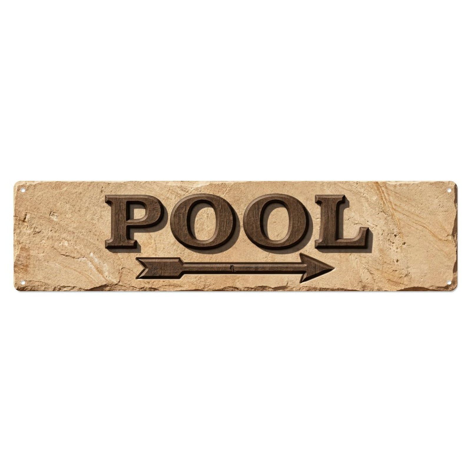 Swimming Pool Sandstone Beige Metal Tin Skinny Sign Plaque Wall Decor for Cafe, Club Bar, Office, Home Garden Metal Poster 4x16Inch