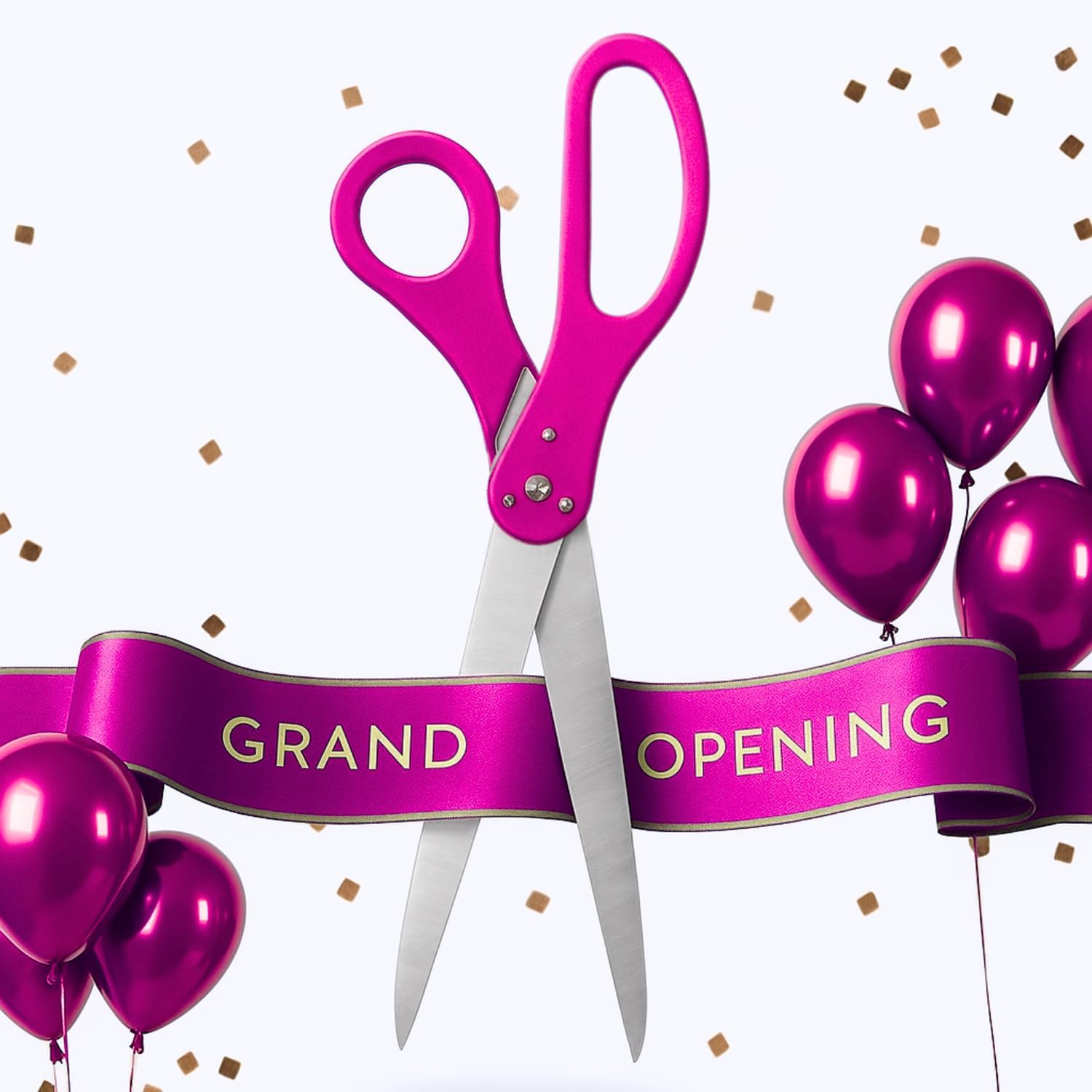 25 Inch Pink Ribbon Cutting Scissors - Giant Grand Opening Shears Large Ceremony Tool for Beauty Events Elegant Party Supplies Professional Sharp Blades for Special Occasions