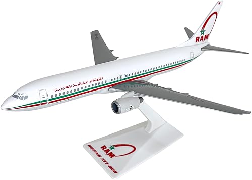 Flight Miniatures Royal Air Maroc Boeing 737-800 Escala 1:200 - Modelo de avión de plástico a presión - réplica coleccionable de aviones Royal Air