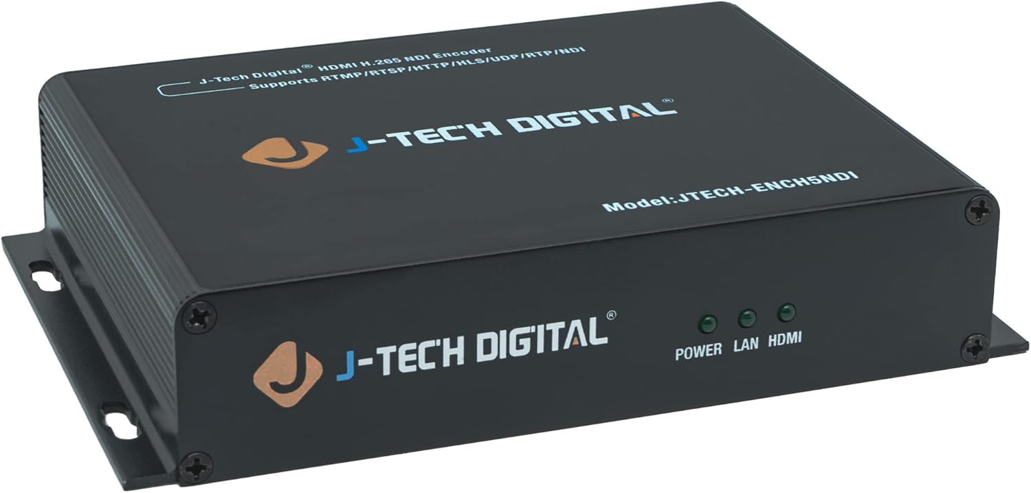 J-Tech Digital HDMI H.264 IPTV Encoder Livestream with Audio Embedder 1080P 60Hz for Online Streaming Platforms Control App Available [JTECH-ENCH4A]
