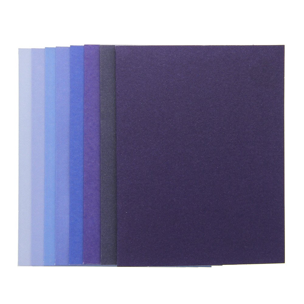 American Crafts Boxed A2 Shimmer Card and Envelope Set - 4.375" x 5.75", Stationery Pack - Scrapbooking Accessory - Blues, 40 Pieces