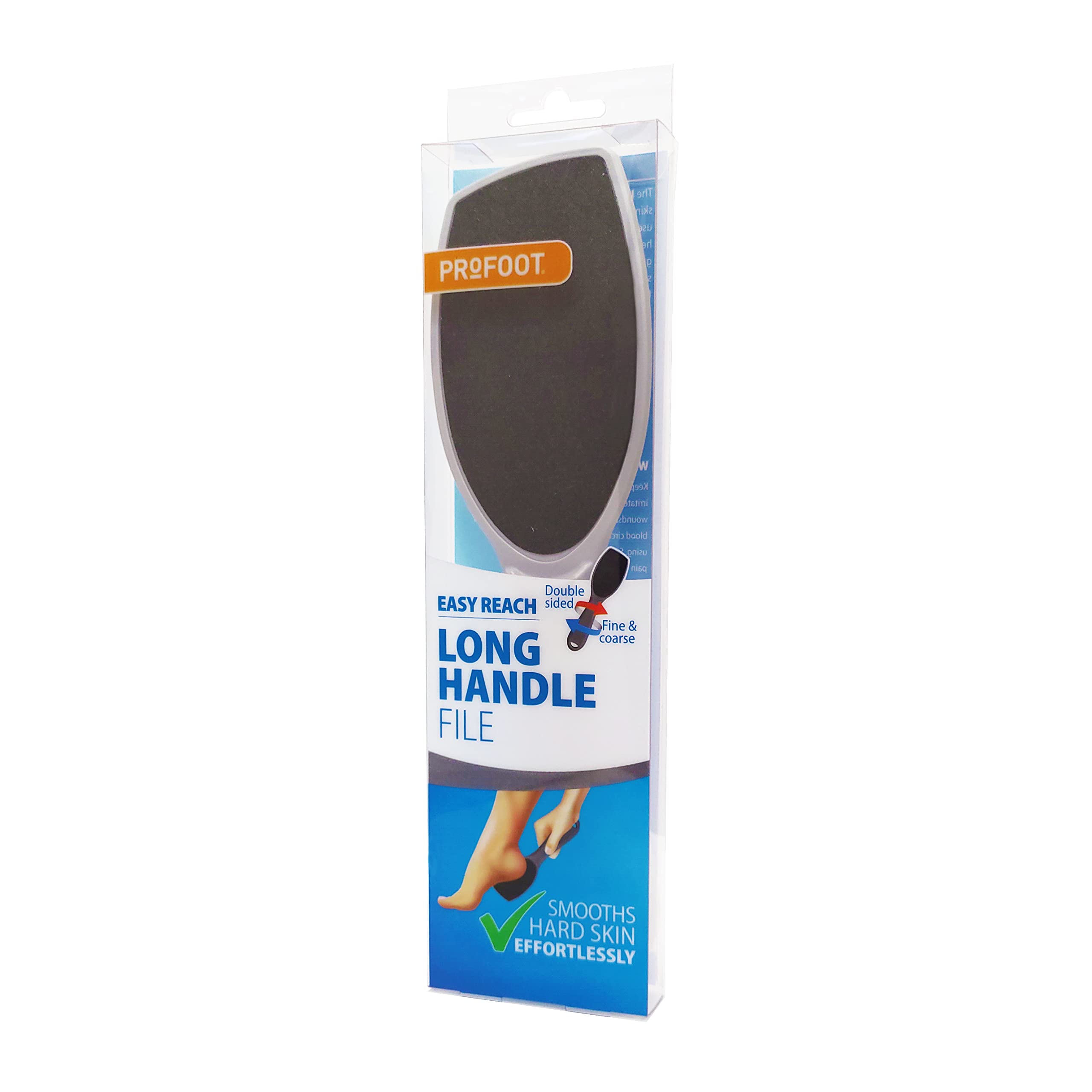 Profoot Long Handed Foot File - Expertly Crafted for Smooth and Healthy Feet - Removes Calluses and Hard Skin - Double Sided Heel and Foot File